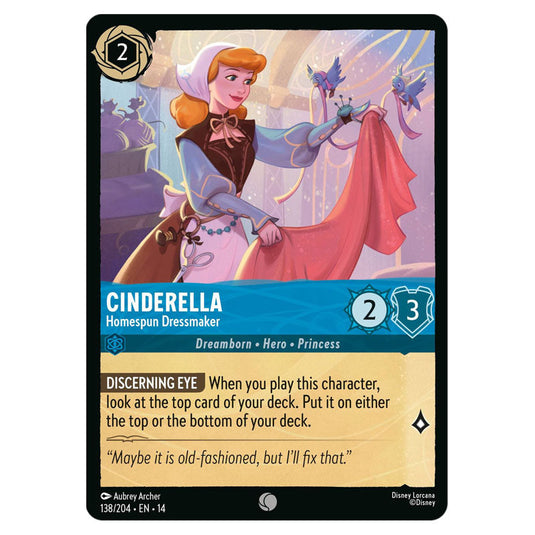 Cinderella – Homespun Dressmaker 138/204 card from the Lorcana set Hyperia City