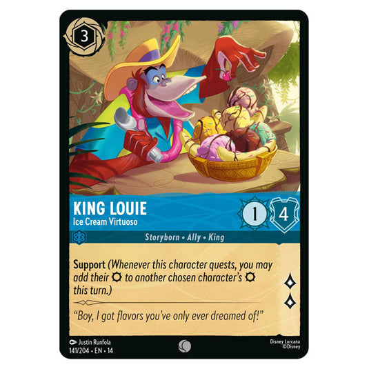 King Louie – Ice Cream Virtuoso 141/204 card from the Lorcana set Hyperia City