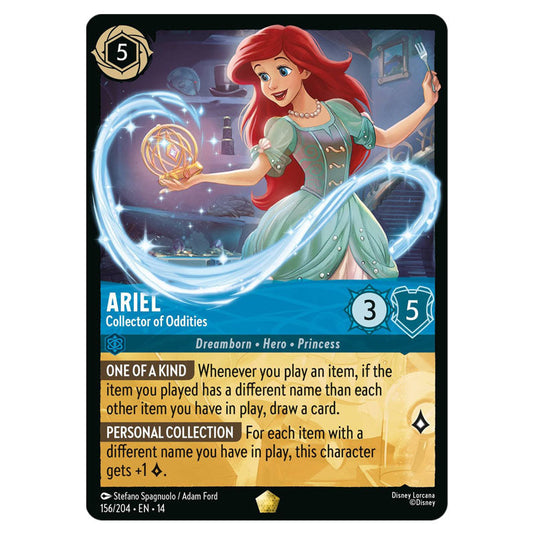 Ariel – Collector of Oddities 156/204 card from the Lorcana set Hyperia City