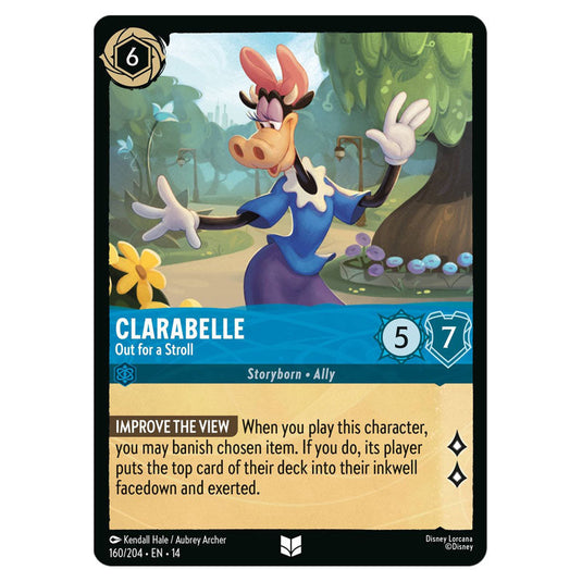 Clarabelle – Out for a Stroll 160/204 card from the Lorcana set Hyperia City