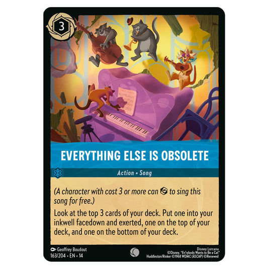 Everything Else Is Obsolete 163/204 card from the Lorcana set Hyperia City