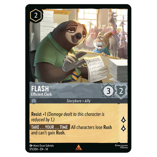 Flash – Efficient Clerk 171/204 card from the Lorcana set Hyperia City