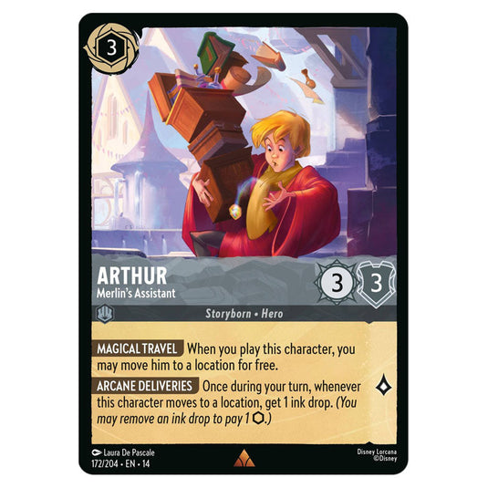 Arthur – Merlin's Assistant 172/204 card from the Lorcana set Hyperia City