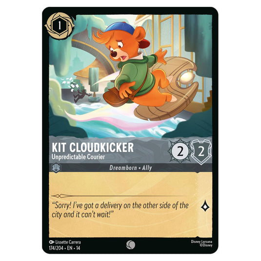 Kit Cloudkicker – Unpredictable Courier 174/204 card from the Lorcana set Hyperia City