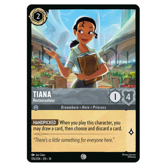 Tiana – Restauranteur 176/204 card from the Lorcana set Hyperia City