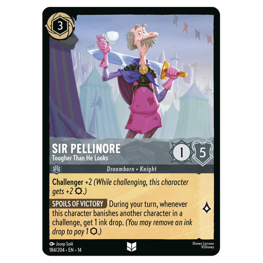 Sir Pellinore – Tougher Than He Looks 184/204 card from the Lorcana set Hyperia City