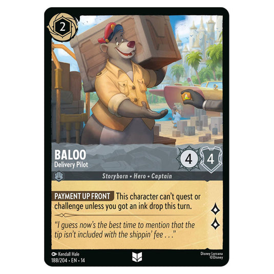 Baloo – Delivery Pilot 188/204 card from the Lorcana set Hyperia City