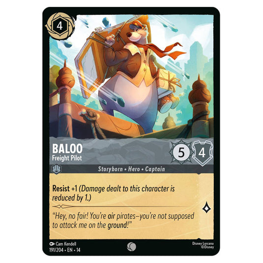 Baloo – Freight Pilot 191/204 card from the Lorcana set Hyperia City