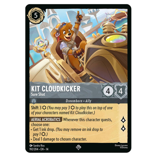 Kit Cloudkicker – Sure Shot 192/204 card from the Lorcana set Hyperia City