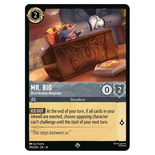 Mr. Big – Distribution Magnate 194/204 card from the Lorcana set Hyperia City