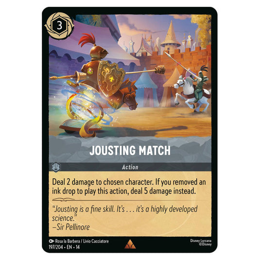 Jousting Match 197/204 card from the Lorcana set Hyperia City
