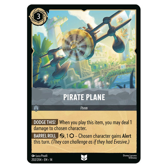 Pirate Plane 202/204 card from the Lorcana set Hyperia City