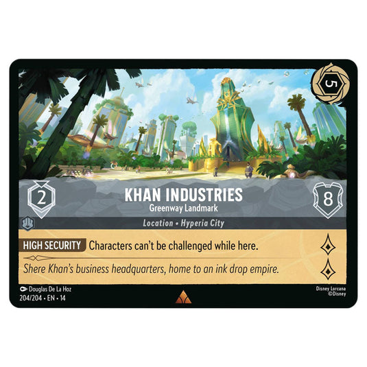Khan Industries – Greenway Landmark 204/204 card from the Lorcana set Hyperia City