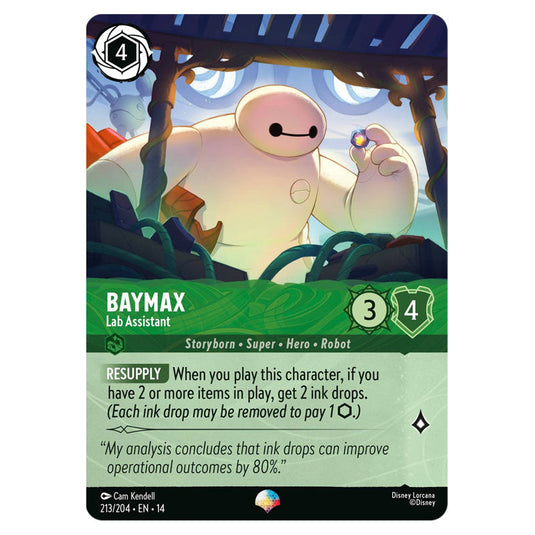 Baymax – Lab Assistant 213/204 card from the Lorcana set Hyperia City