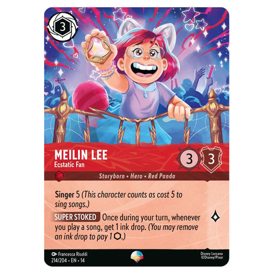 Meilin Lee – Ecstatic Fan 214/204 card from the Lorcana set Hyperia City