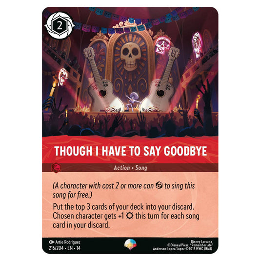 Though I Have to Say Goodbye 216/204 card from the Lorcana set Hyperia City