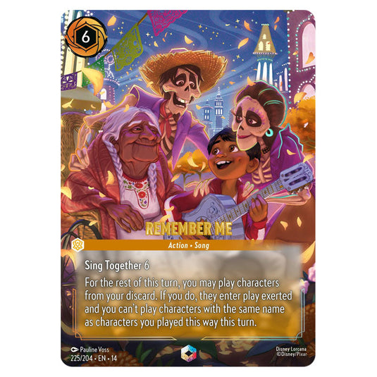 Remember Me 225/204 card from the Lorcana set Hyperia City