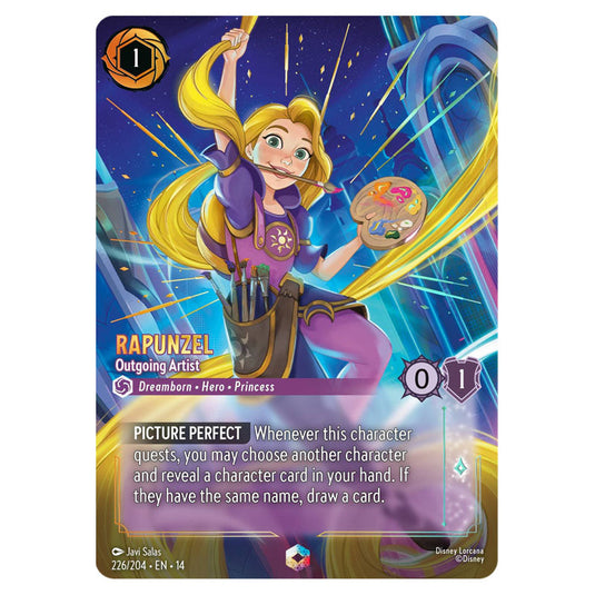 Rapunzel – Outgoing Artist 226/204 card from the Lorcana set Hyperia City