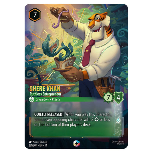 Shere Khan – Ruthless Entrepreneur 231/204 card from the Lorcana set Hyperia City