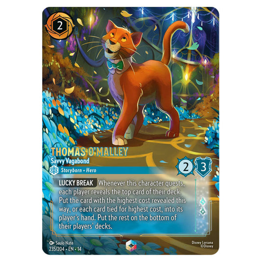 Thomas O'Malley – Savvy Vagabond 235/204 card from the Lorcana set Hyperia City