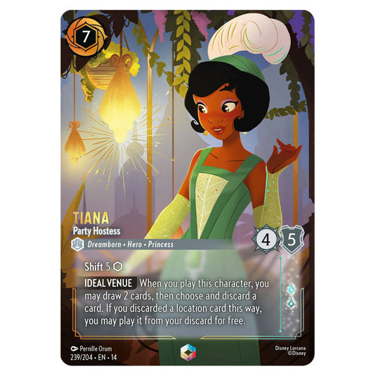 Tiana – Party Hostess 239/204 card from the Lorcana set Hyperia City