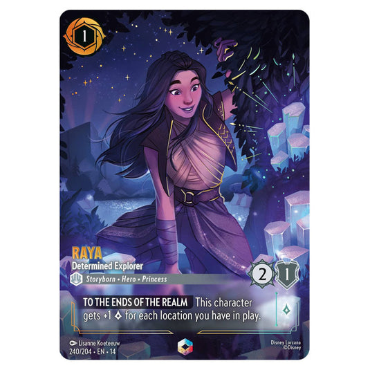 Raya – Determined Explorer 240/204 card from the Lorcana set Hyperia City