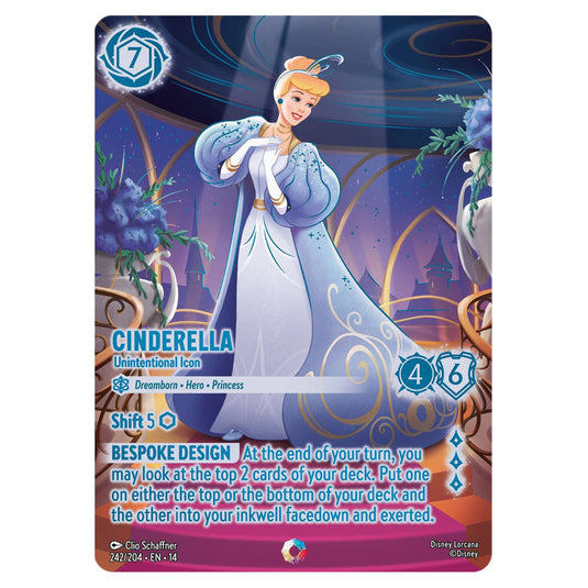 Cinderella – Unintentional Icon 242/204 card from the Lorcana set Hyperia City