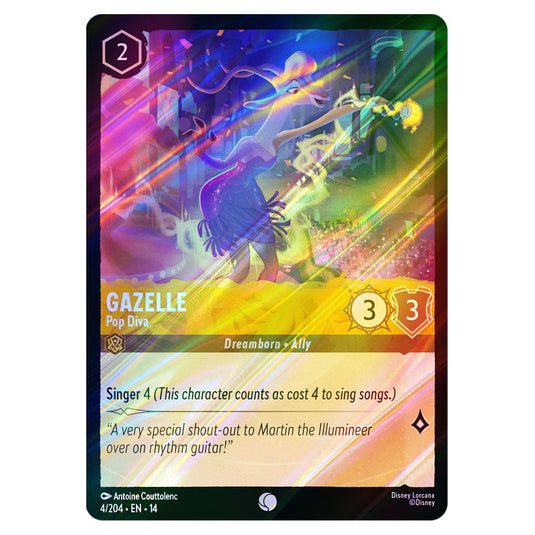 Gazelle – Pop Diva 4/204 card from the Lorcana set Hyperia City