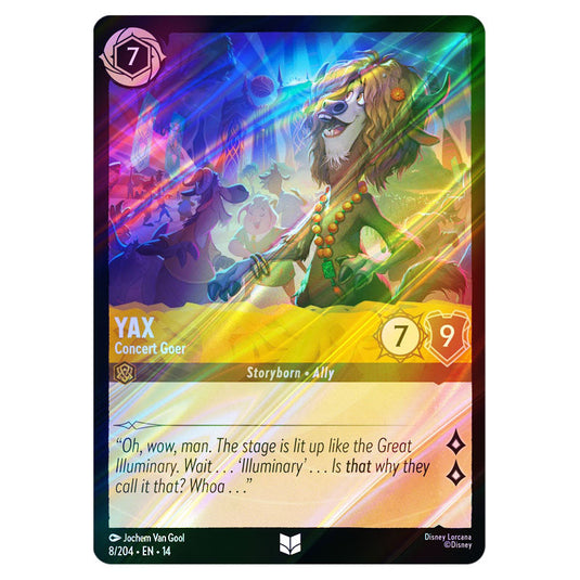 Yax – Concert Goer 8/204 card from the Lorcana set Hyperia City