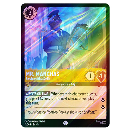 Mr. Manchas – Service with a Smile 13/204 card from the Lorcana set Hyperia City