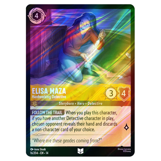 Elisa Maza – Hardworking Detective 16/204 card from the Lorcana set Hyperia City
