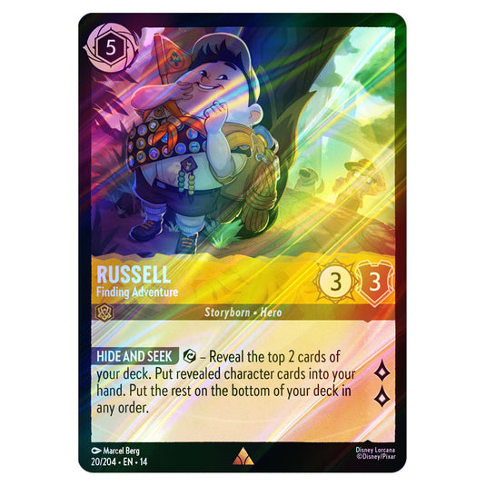 Russell – Finding Adventure 20/204 card from the Lorcana set Hyperia City
