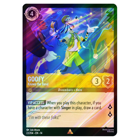 Goofy – Knows the Band 22/204 card from the Lorcana set Hyperia City