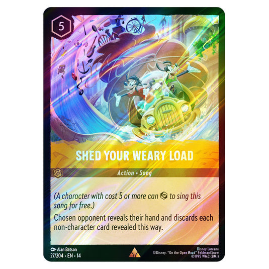 Shed Your Weary Load 27/204 card from the Lorcana set Hyperia City