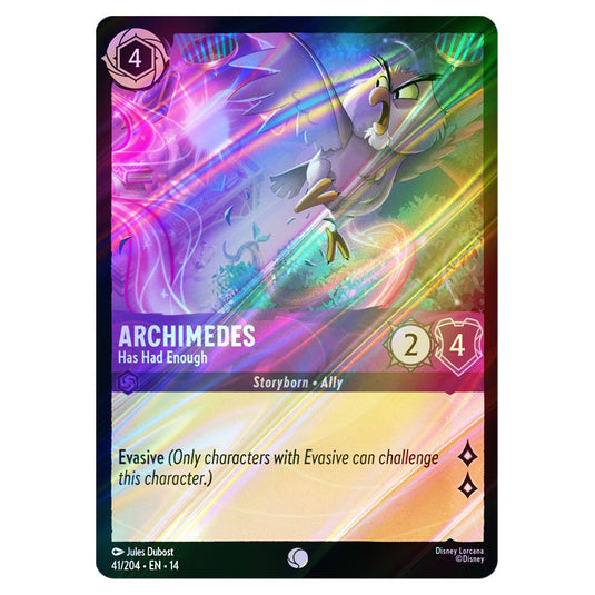 Archimedes – Has Had Enough 41/204 card from the Lorcana set Hyperia City