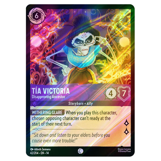 Tía Victoria – Disapproving Ancestor 42/204 card from the Lorcana set Hyperia City