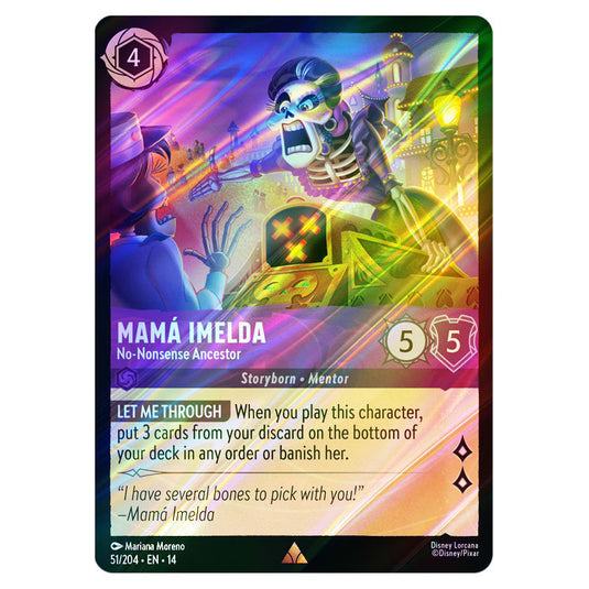 Mamá Imelda – No-Nonsense Ancestor 51/204 card from the Lorcana set Hyperia City