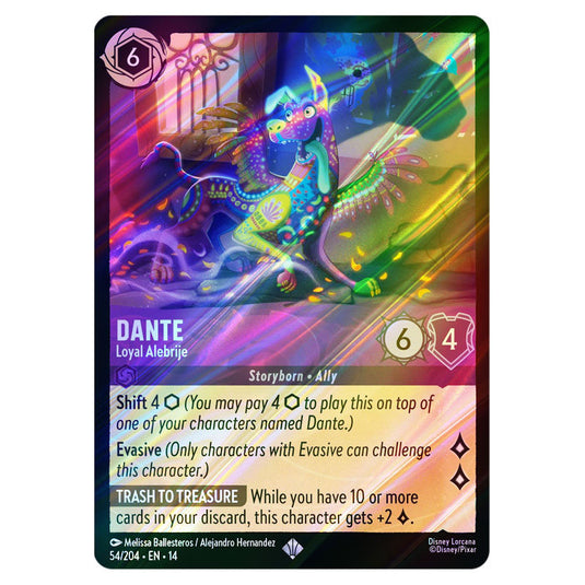 Dante – Loyal Alebrije 54/204 card from the Lorcana set Hyperia City
