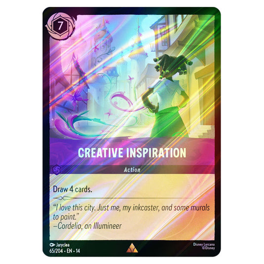 Creative Inspiration 65/204 card from the Lorcana set Hyperia City