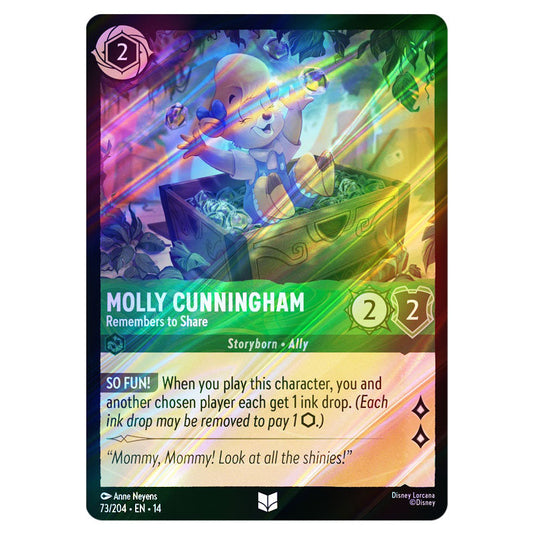 Molly Cunningham – Remembers to Share 73/204 card from the Lorcana set Hyperia City