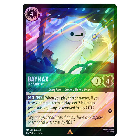 Baymax – Lab Assistant 85/204 card from the Lorcana set Hyperia City