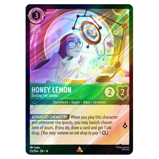 Honey Lemon – Testing the Limits 93/204 card from the Lorcana set Hyperia City