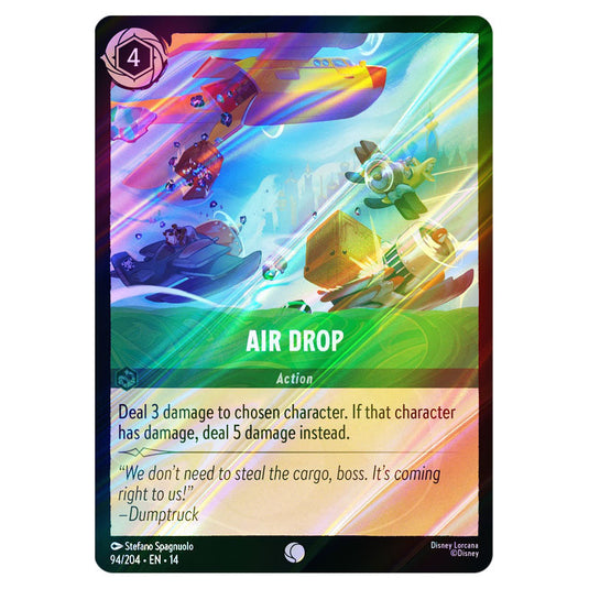 Air Drop 94/204 card from the Lorcana set Hyperia City