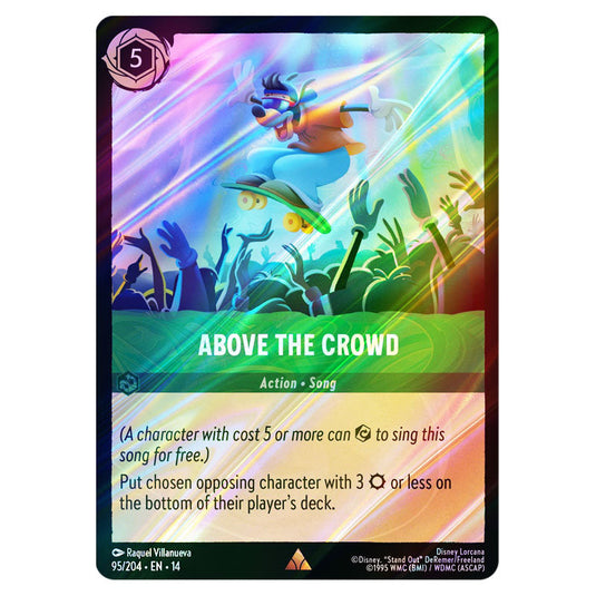Above the Crowd 95/204 card from the Lorcana set Hyperia City