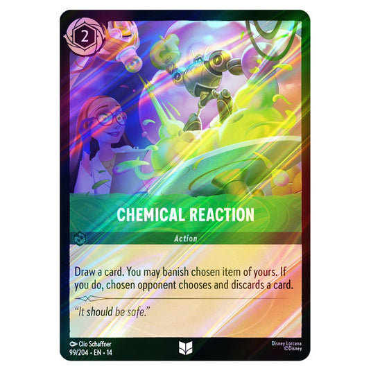 Chemical Reaction 99/204 card from the Lorcana set Hyperia City