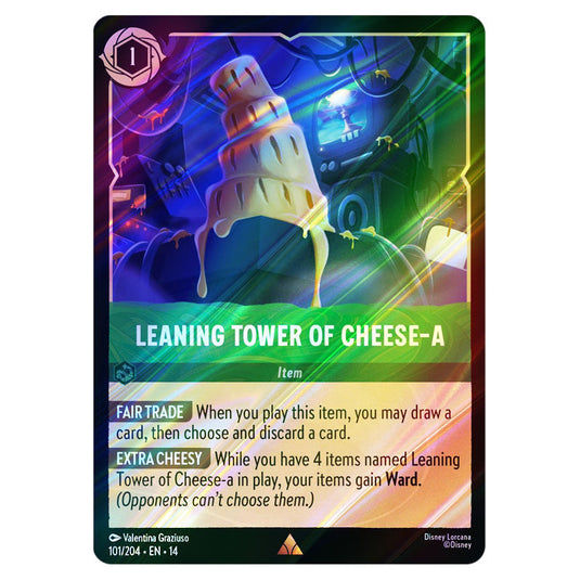 Leaning Tower of Cheese-a 101/204 card from the Lorcana set Hyperia City
