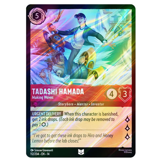 Tadashi Hamada – Making Waves 112/204 card from the Lorcana set Hyperia City