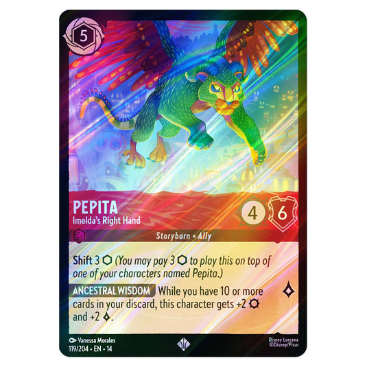 Pepita – Imelda's Right Hand 119/204 card from the Lorcana set Hyperia City