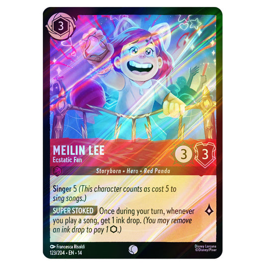 Meilin Lee – Ecstatic Fan 123/204 card from the Lorcana set Hyperia City