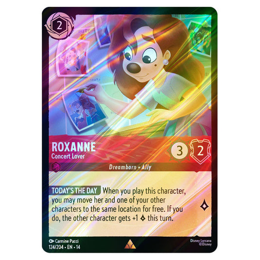 Roxanne – Concert Lover 124/204 card from the Lorcana set Hyperia City